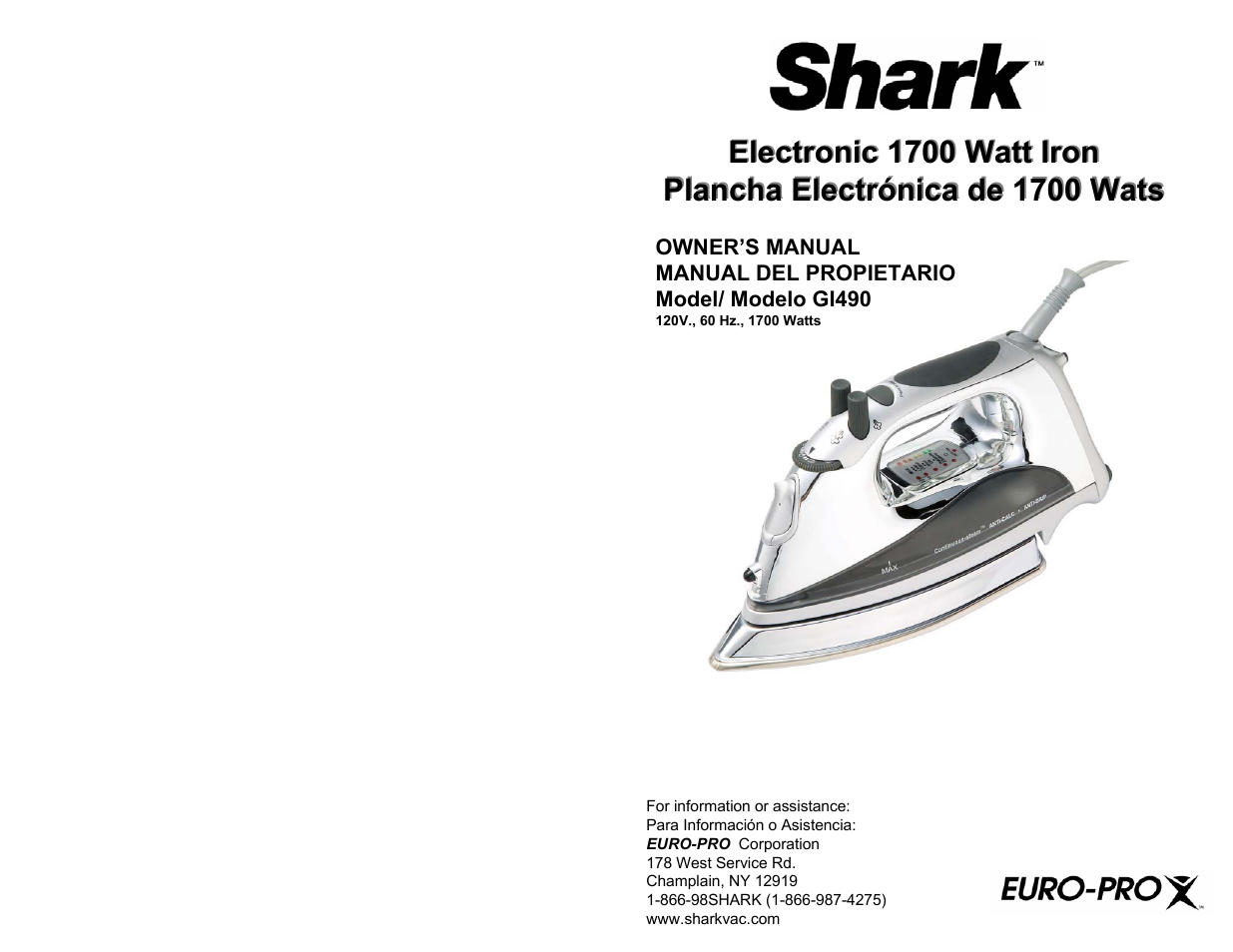 Shark GI490 User Manual | 12 pages