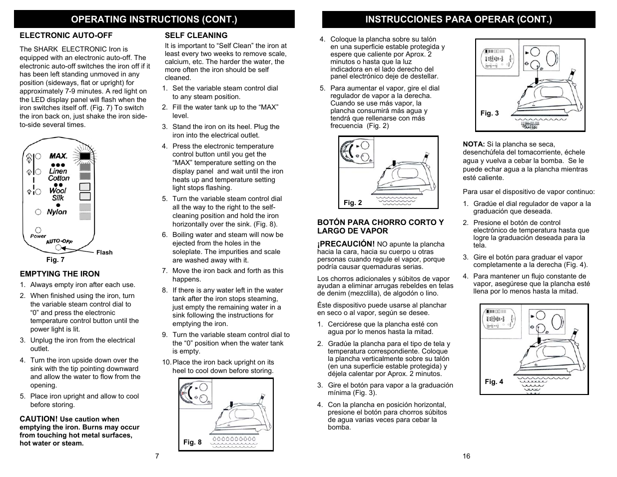 Shark GI490 User Manual | Page 8 / 12