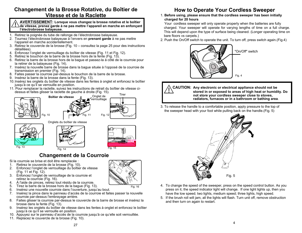 Changement de la courroie | Shark UV617 User Manual | Page 5 / 16