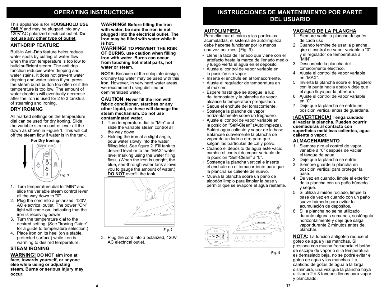 Operating instructions | Shark GI465 User Manual | Page 6 / 12