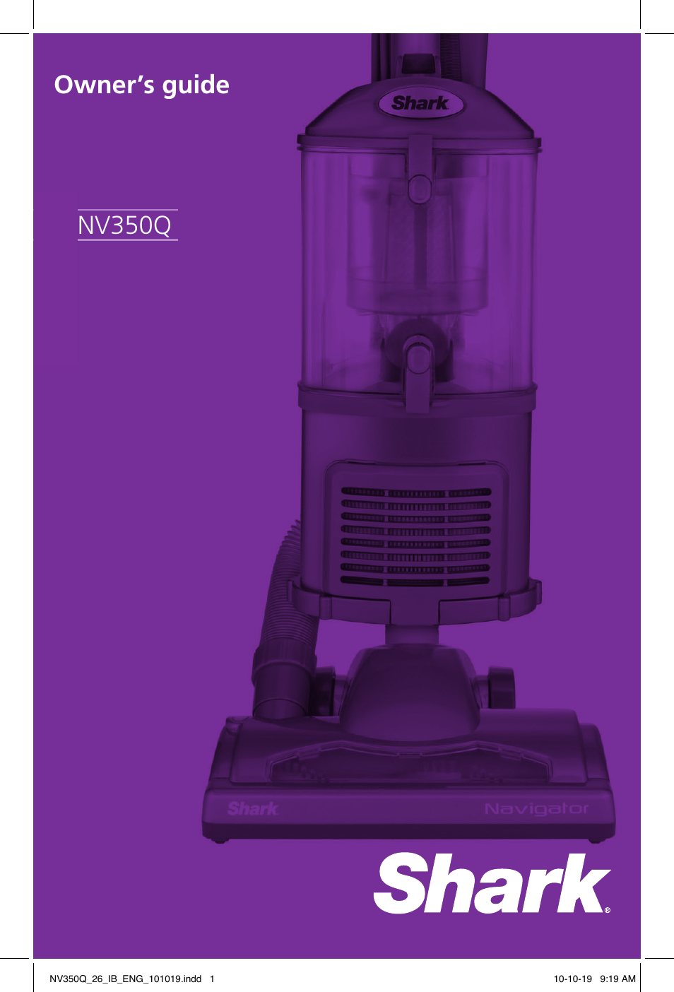 Shark NV350Q User Manual | 20 pages