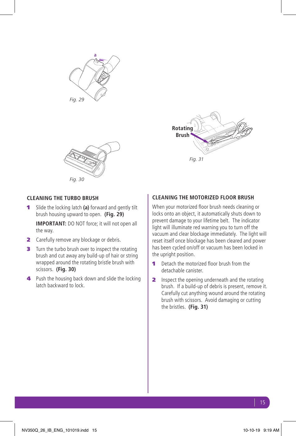 Shark NV350Q User Manual | Page 15 / 20