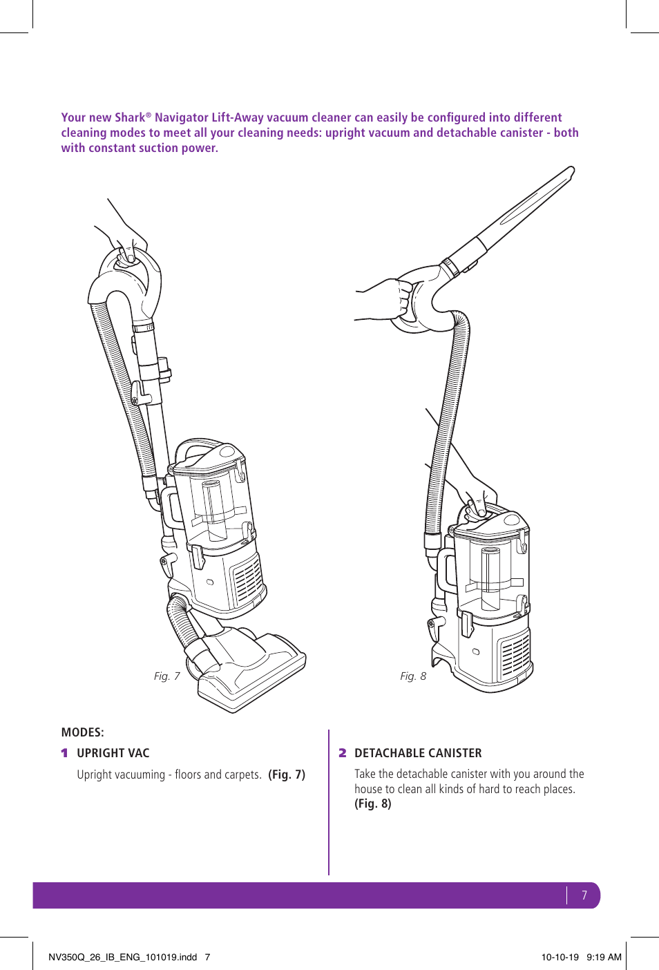 Shark NV350Q User Manual | Page 7 / 20