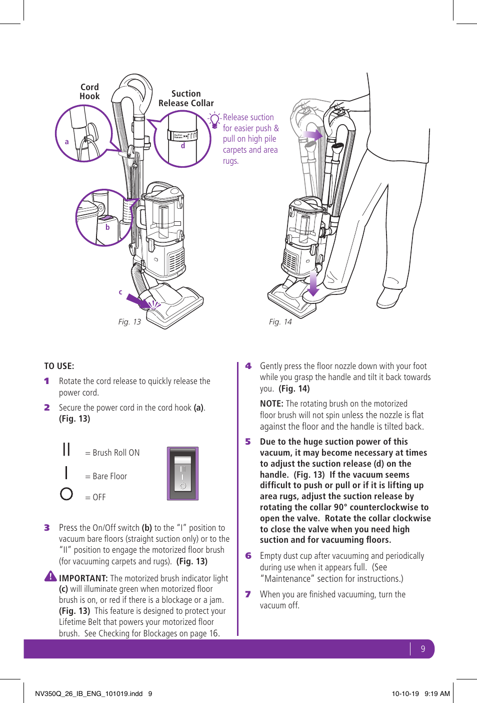 Shark NV350Q User Manual | Page 9 / 20