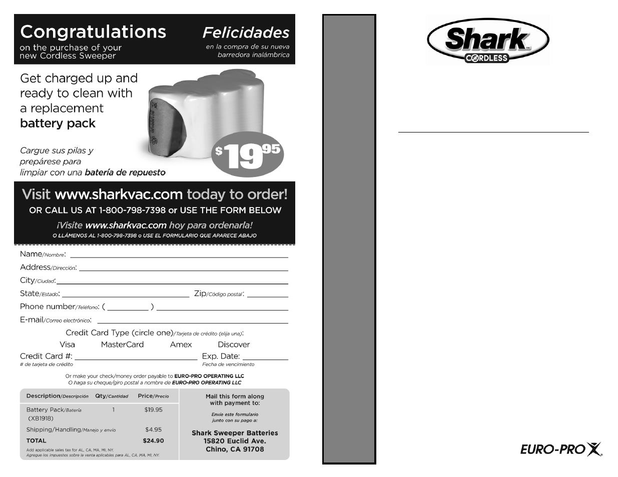 Shark V1950Q User Manual | 13 pages