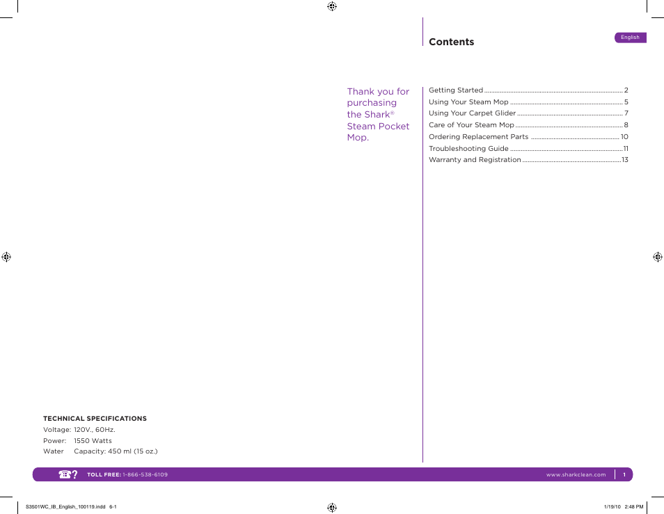 Shark S3501WC User Manual | Page 4 / 11