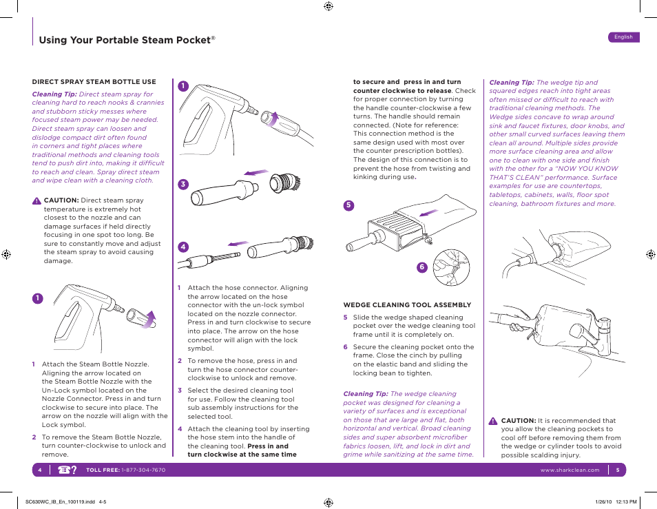 Using your portable steam pocket | Shark SC630WC User Manual | Page 6 / 12