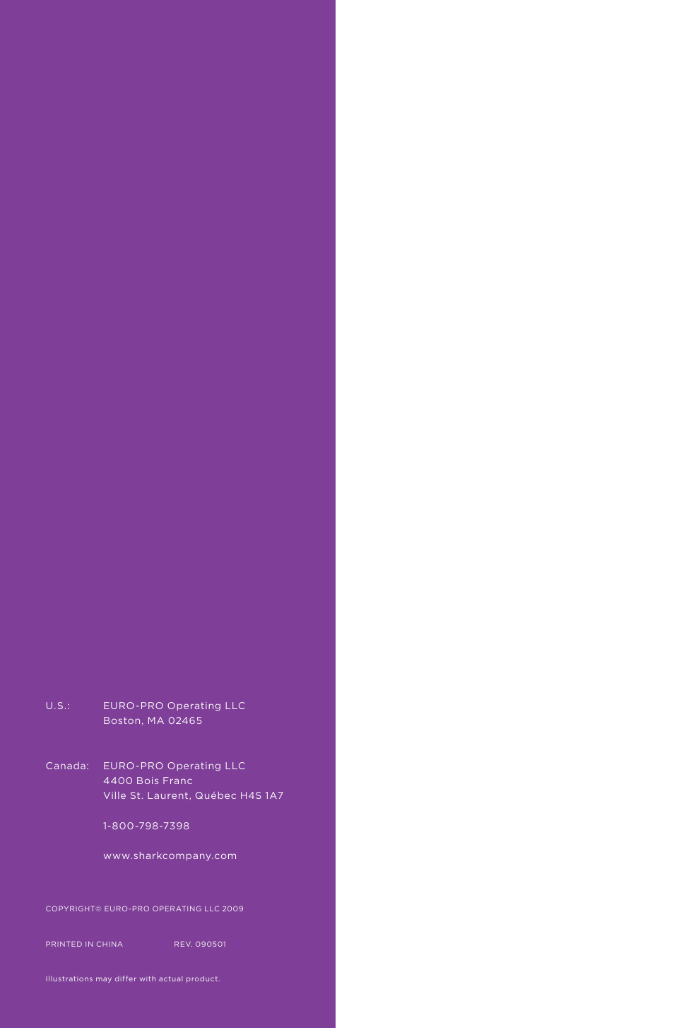 Shark S3501CO User Manual | Page 11 / 11