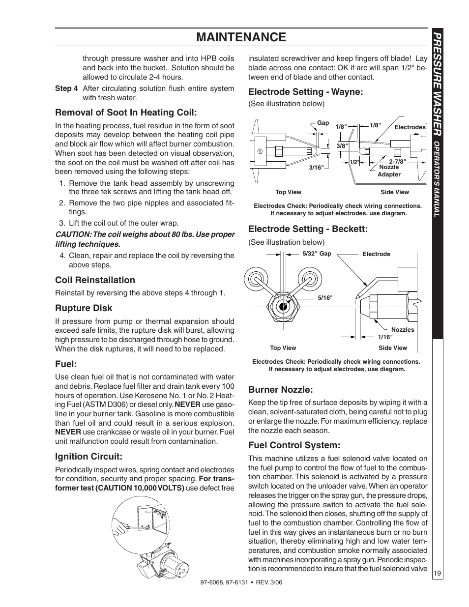 Maintenance, Pressure w asher | Shark HPB-3520 User Manual | Page 19 / 56