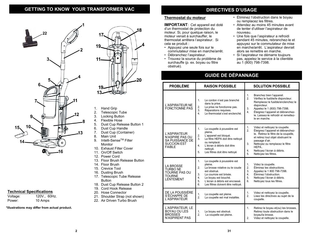 Guide de dépannage | Shark EP602RF User Manual | Page 4 / 18