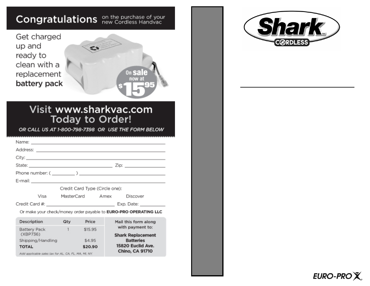 Shark SV736R User Manual | 9 pages