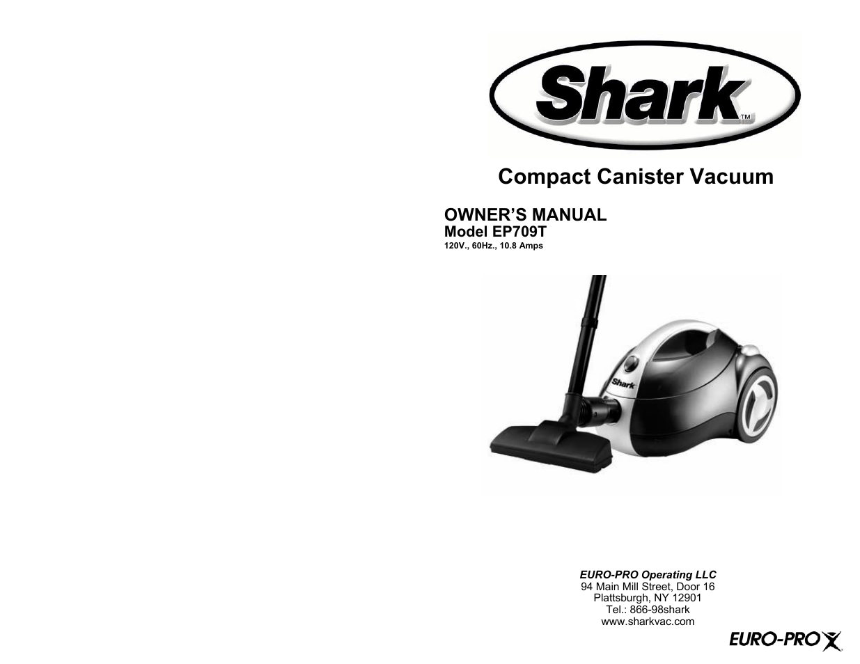 Shark EP709T User Manual | 6 pages