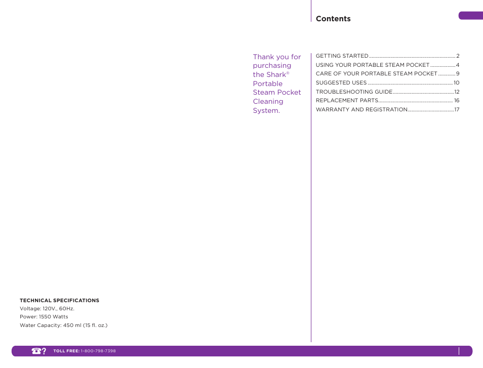 Shark SC630W User Manual | Page 4 / 12