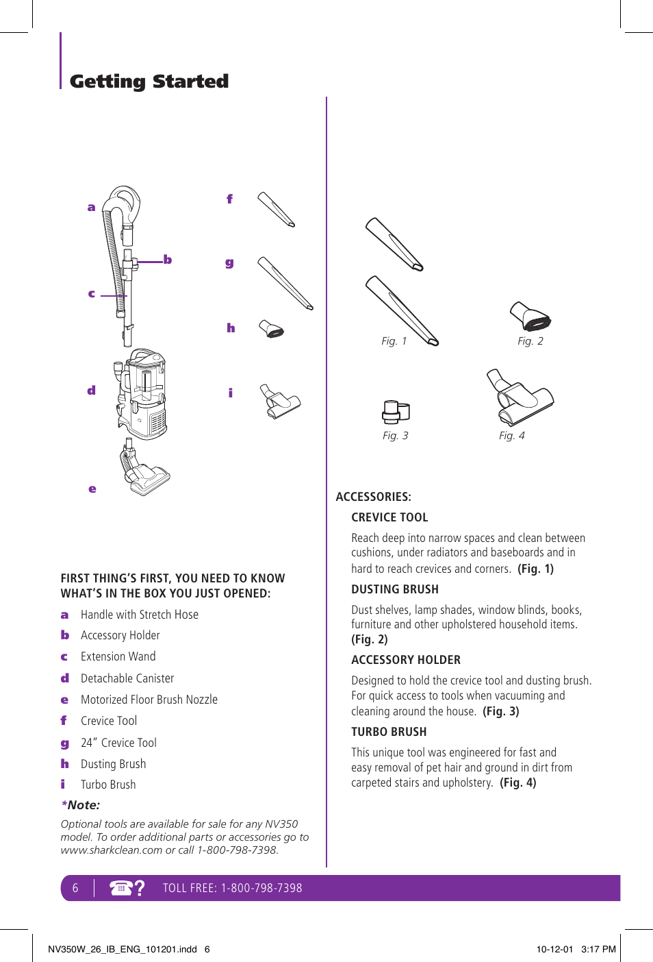 Getting started | Shark NAVIGATOR NV350W User Manual | Page 6 / 20