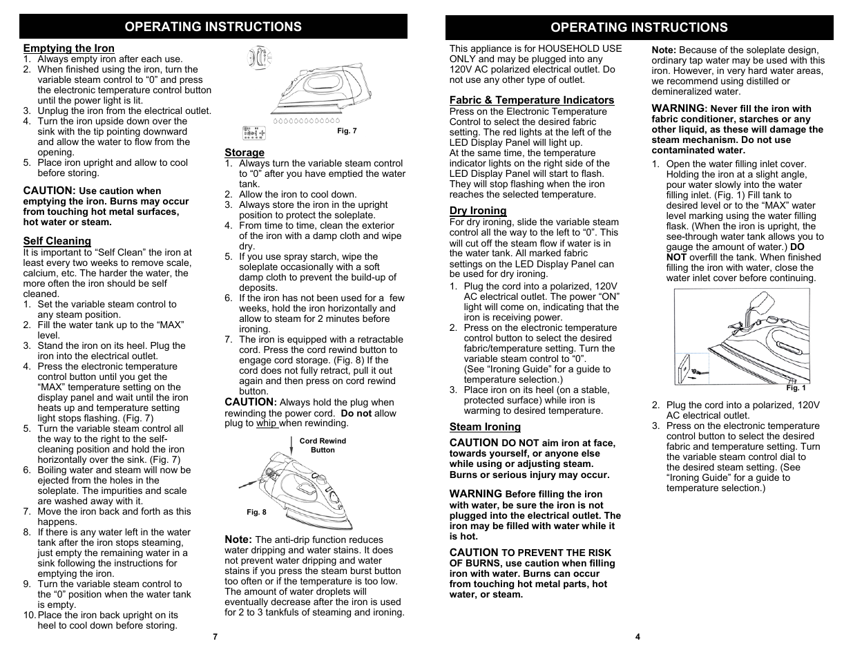 Operating instructions | Shark GI477R User Manual | Page 5 / 6