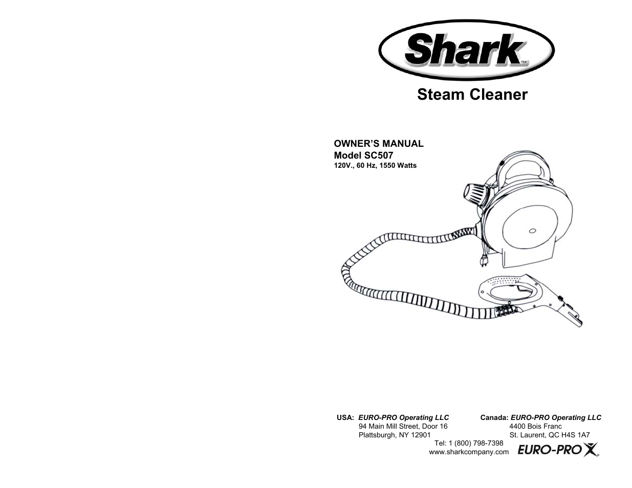 Shark SC507 User Manual | 8 pages