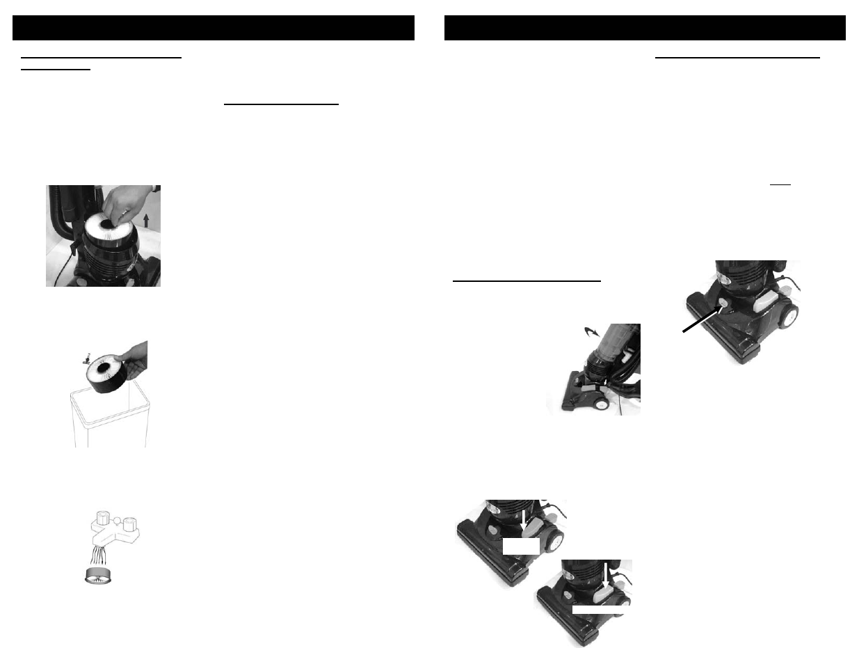 Operating instructions, Directives d’entretien | Shark NV30C User Manual | Page 7 / 24