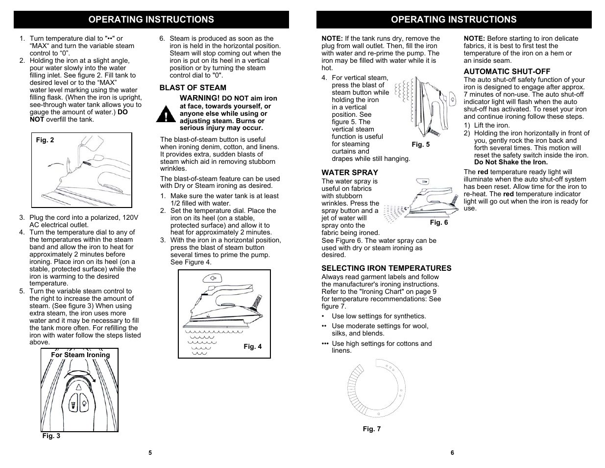 Operating instructions | Shark GI472 User Manual | Page 6 / 6