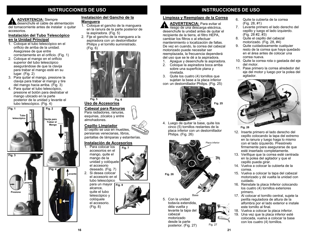 Instrucciones de uso | Shark V1310C User Manual | Page 18 / 20