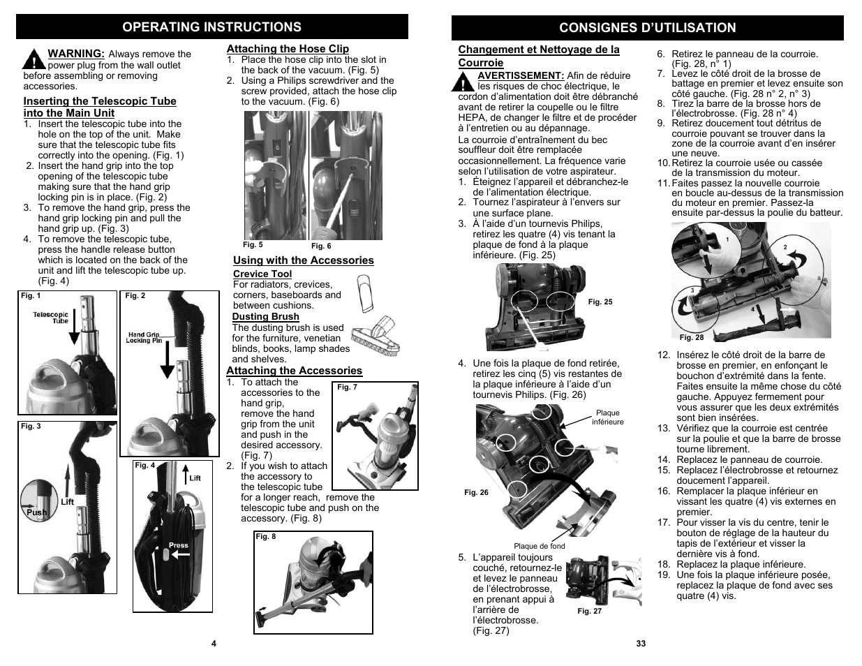 Operating instructions consignes d’utilisation | Shark V1310C User Manual | Page 6 / 20