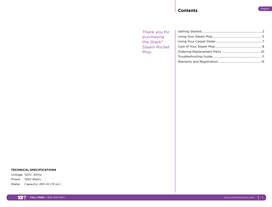Shark S3501C User Manual | Page 4 / 11