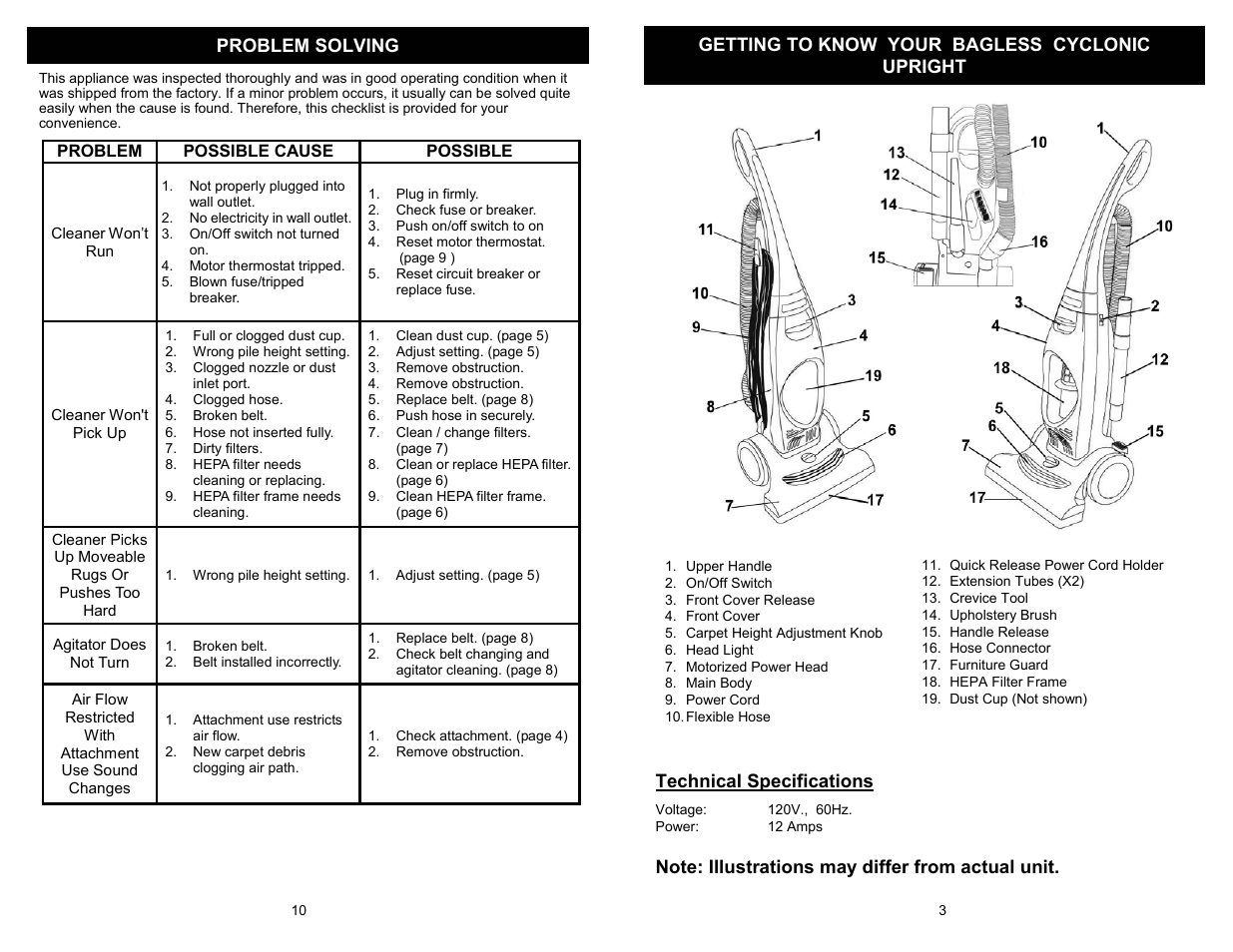 Technical specifications | Shark UV219CS User Manual | Page 5 / 8