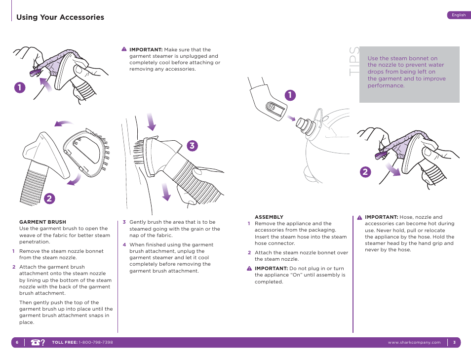 Using your accessories | Shark SC637 User Manual | Page 9 / 10