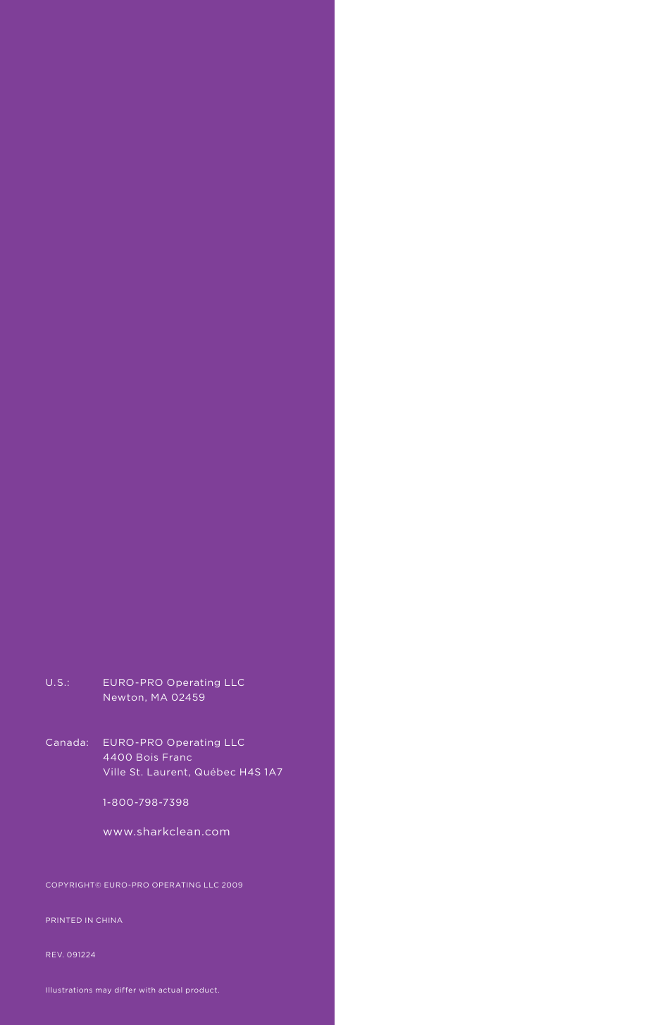 Shark NH130 User Manual | Page 11 / 11