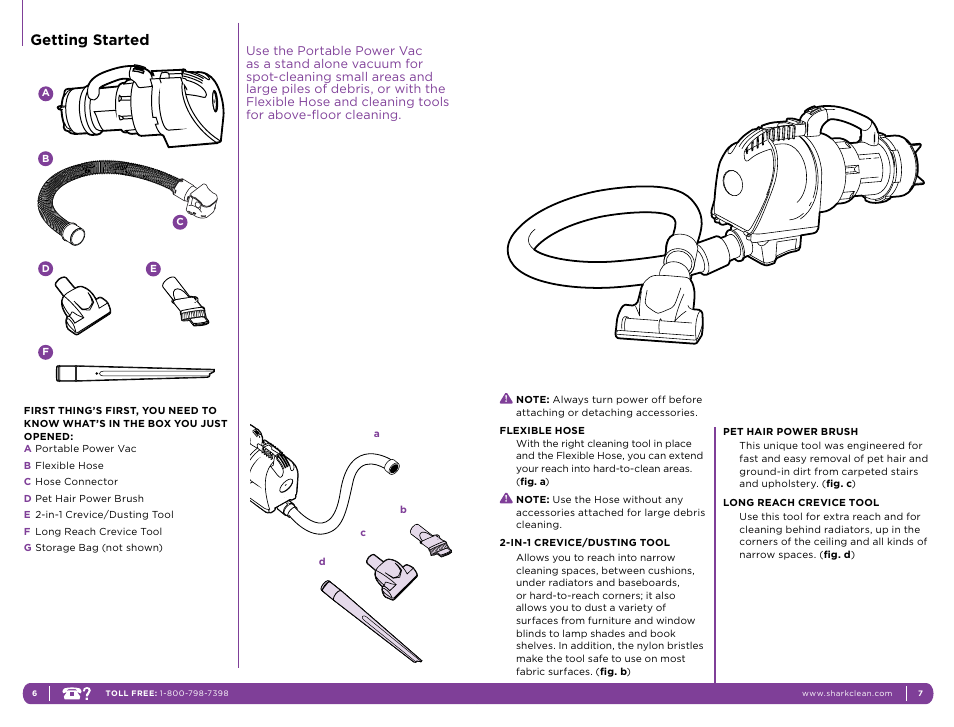 Getting started | Shark NH130 User Manual | Page 4 / 11