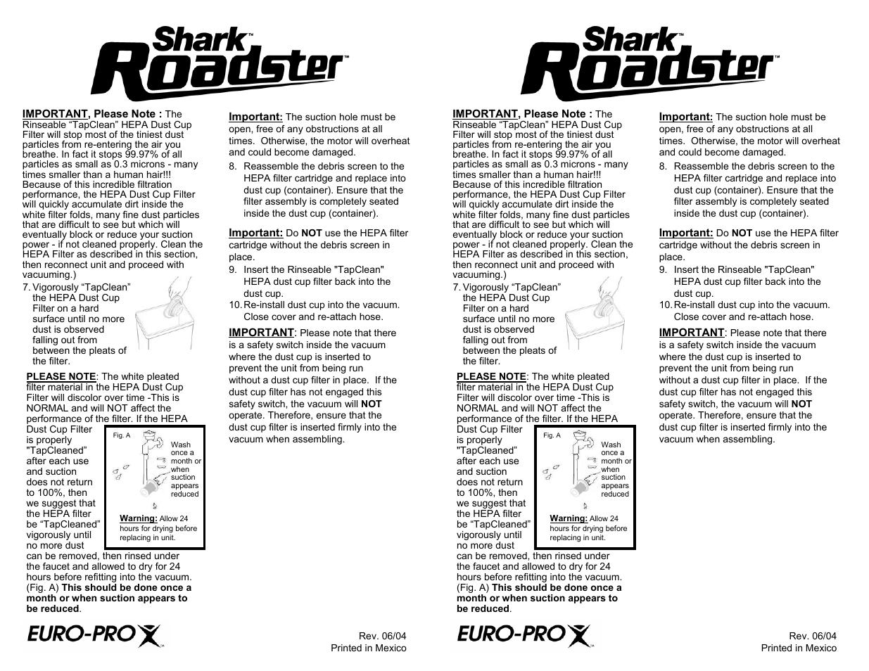 Shark ROADSTER EP732F User Manual | Page 2 / 2