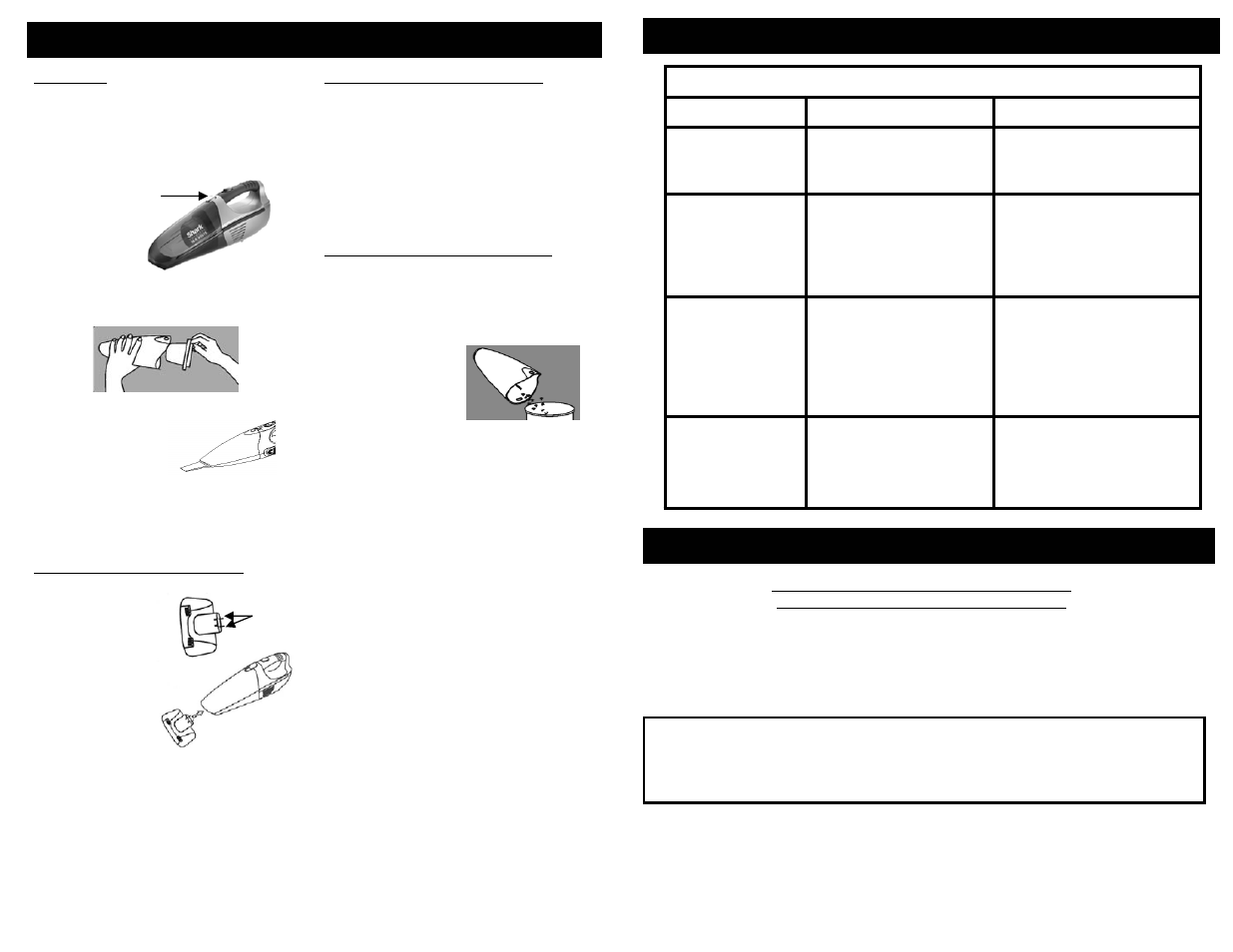 Operating instructions, Replacemen parts for model sv769 | Shark Sv769 User Manual | Page 4 / 8