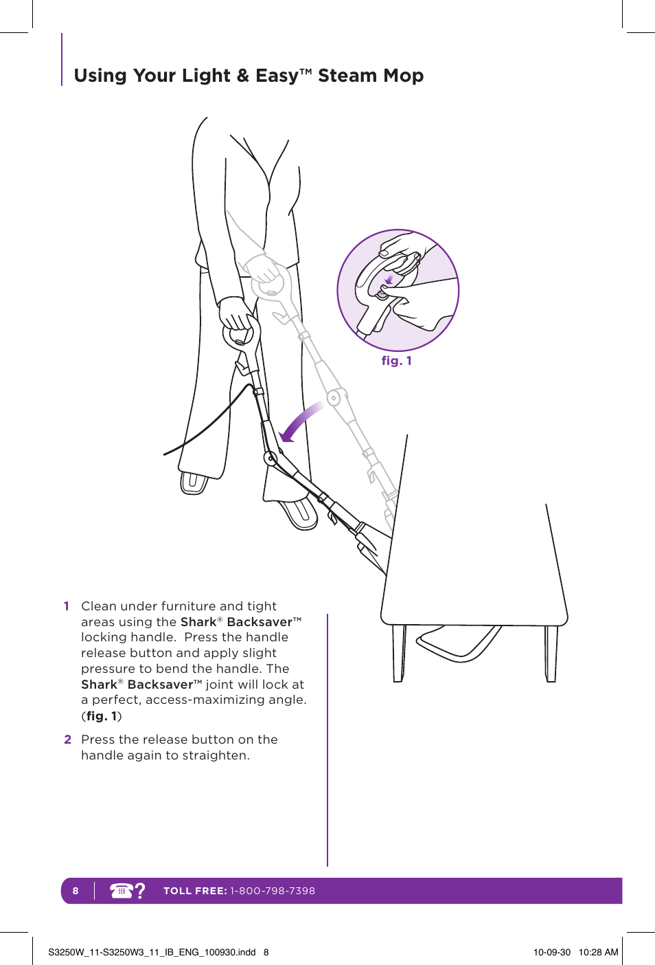Using your light & easy™ steam mop | Shark LIGHT & EASY S3250W User Manual | Page 14 / 20