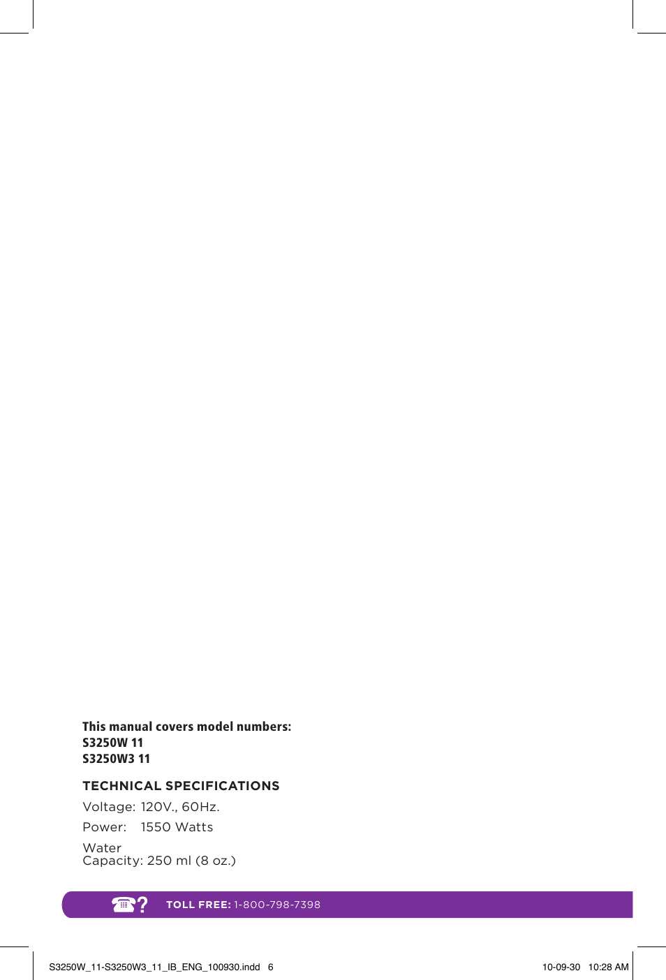 Shark LIGHT & EASY S3250W User Manual | Page 6 / 20