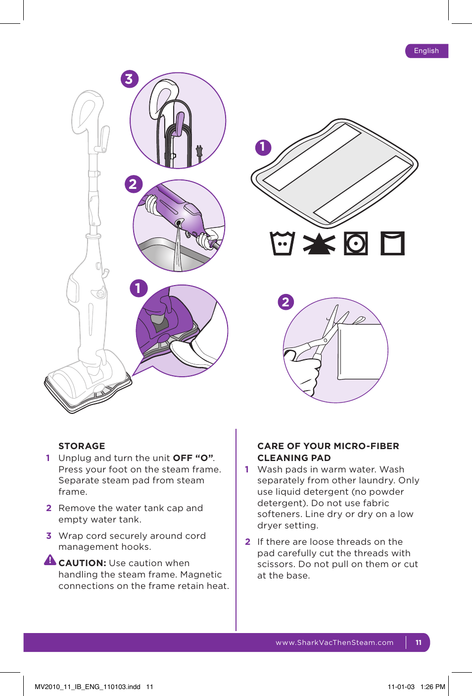 Shark VAC-THEN-STEAM MV2010 User Manual | Page 15 / 20