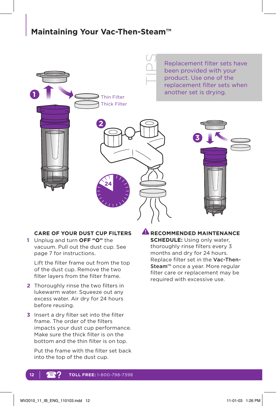 Maintaining your vac-then-steam | Shark VAC-THEN-STEAM MV2010 User Manual | Page 16 / 20