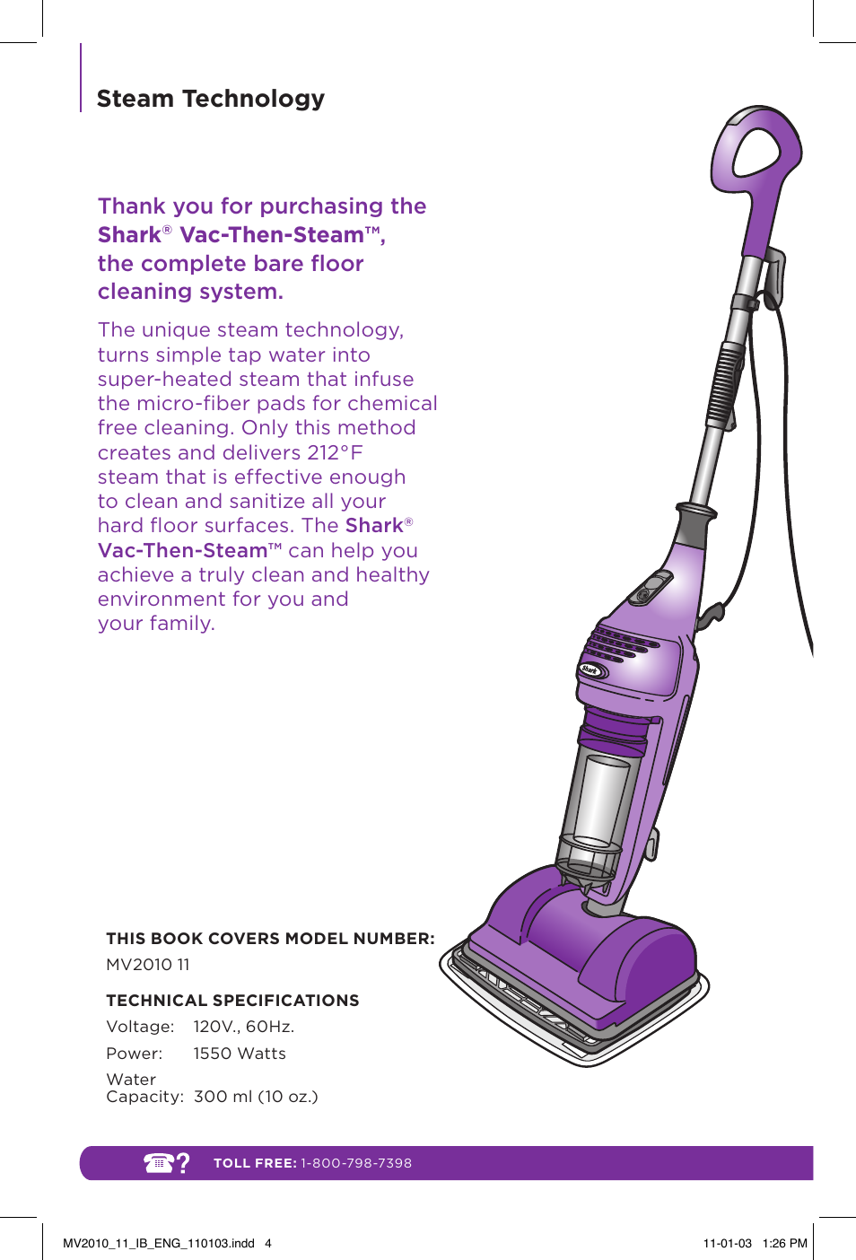 Steam technology | Shark VAC-THEN-STEAM MV2010 User Manual | Page 4 / 20