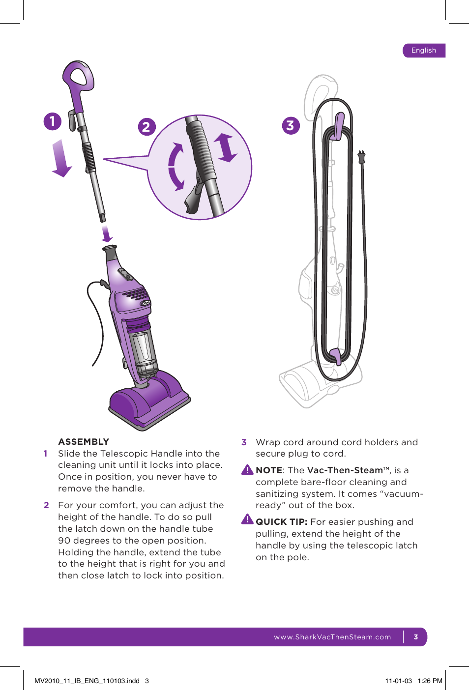 Shark VAC-THEN-STEAM MV2010 User Manual | Page 7 / 20