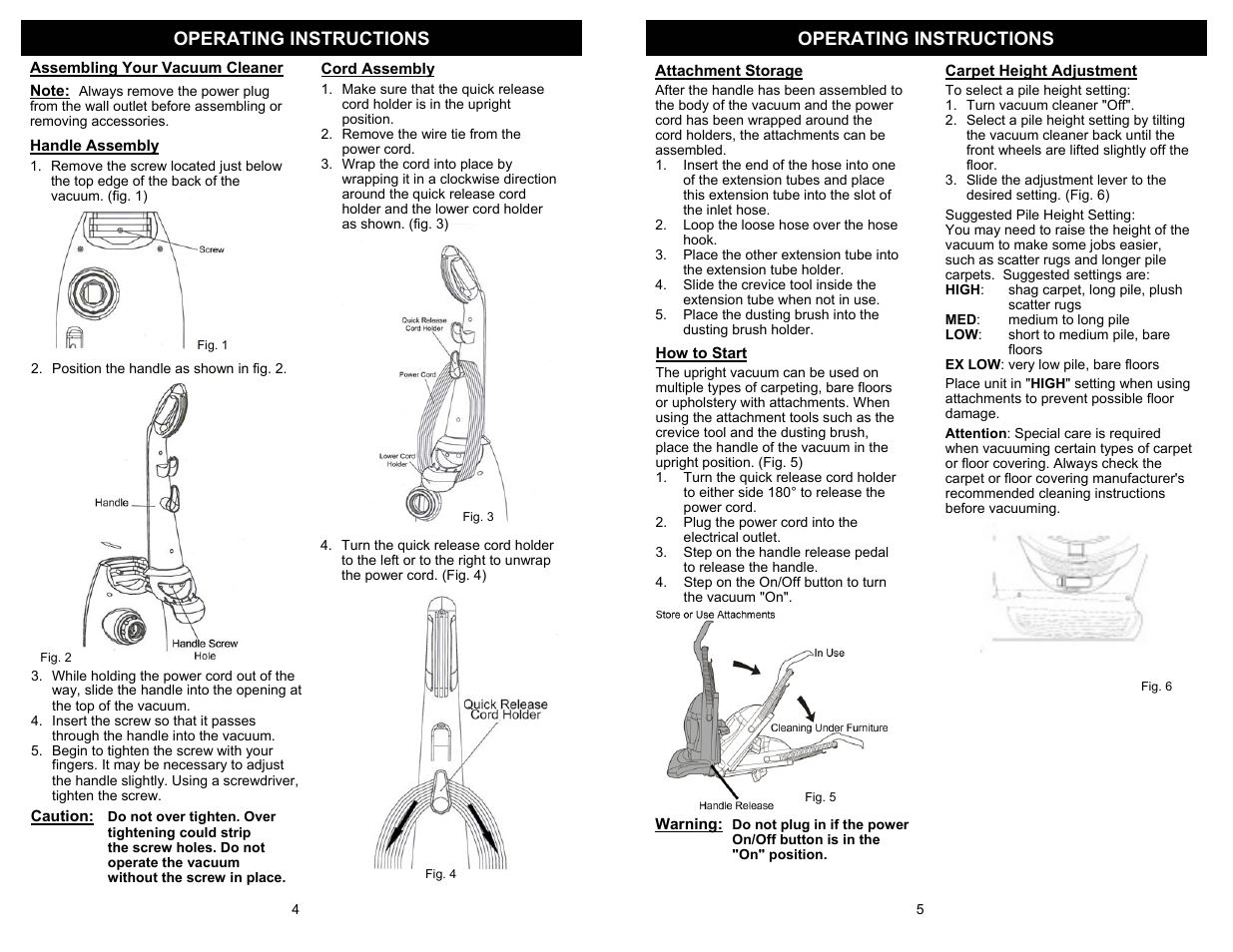 Operating instructions | Shark EP710 User Manual | Page 3 / 7