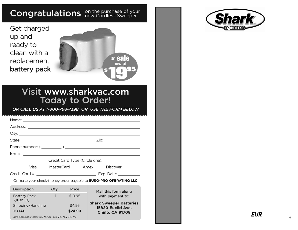 Shark V1900W User Manual | 14 pages