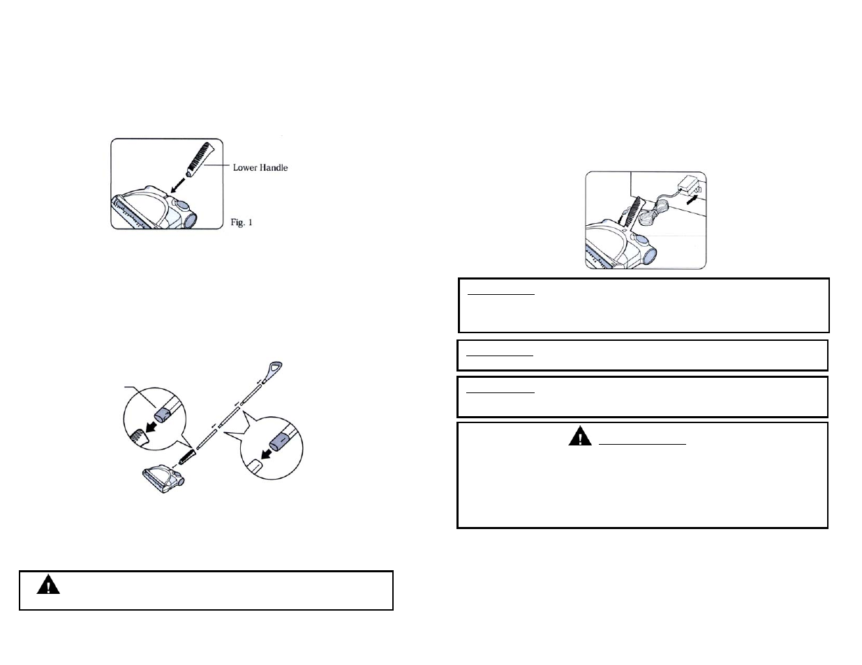 Assembling your cordless sweeper, Recharge de le balai motorisée sans cordon, Attention | Rangement de le balai sans cordon | Shark V1725 User Manual | Page 4 / 14
