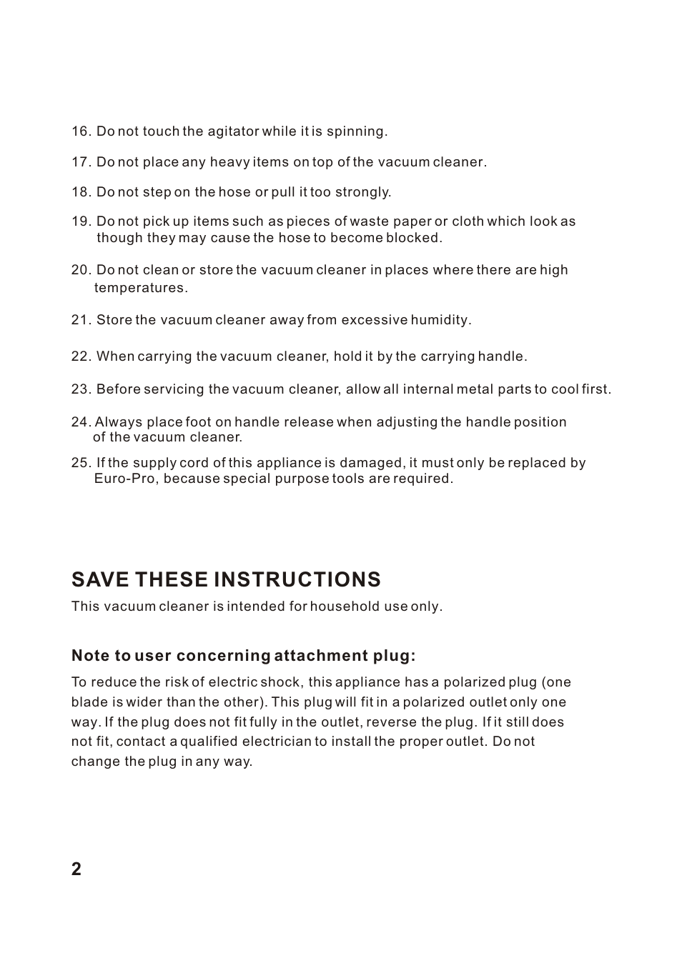 Т³гж 3, Save these instructions | Shark V1315 User Manual | Page 3 / 18