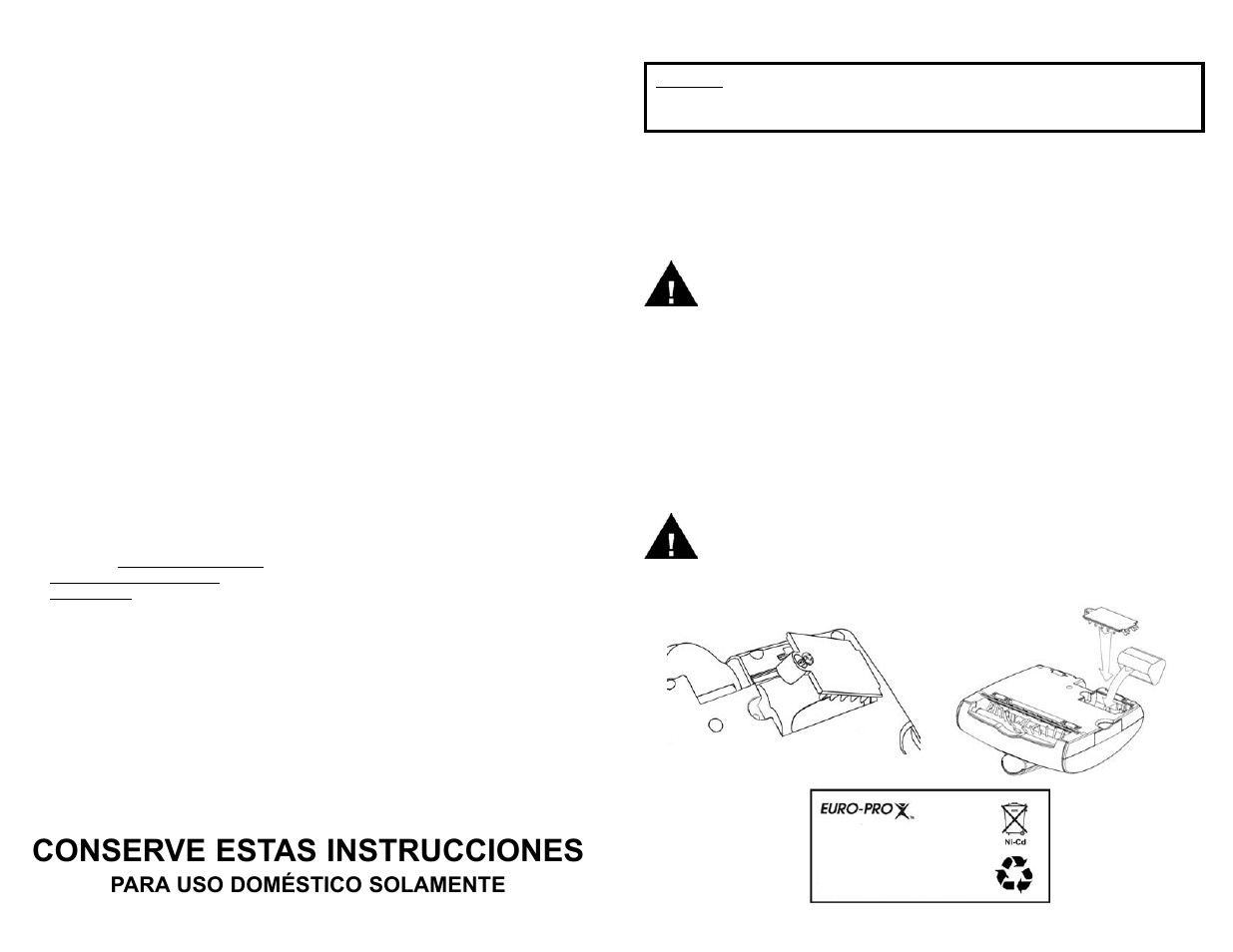Conserve estas instrucciones, Medidas importantes de seguridad, Advertencia | Para uso doméstico solamente, Nota | Shark V1730 User Manual | Page 12 / 28