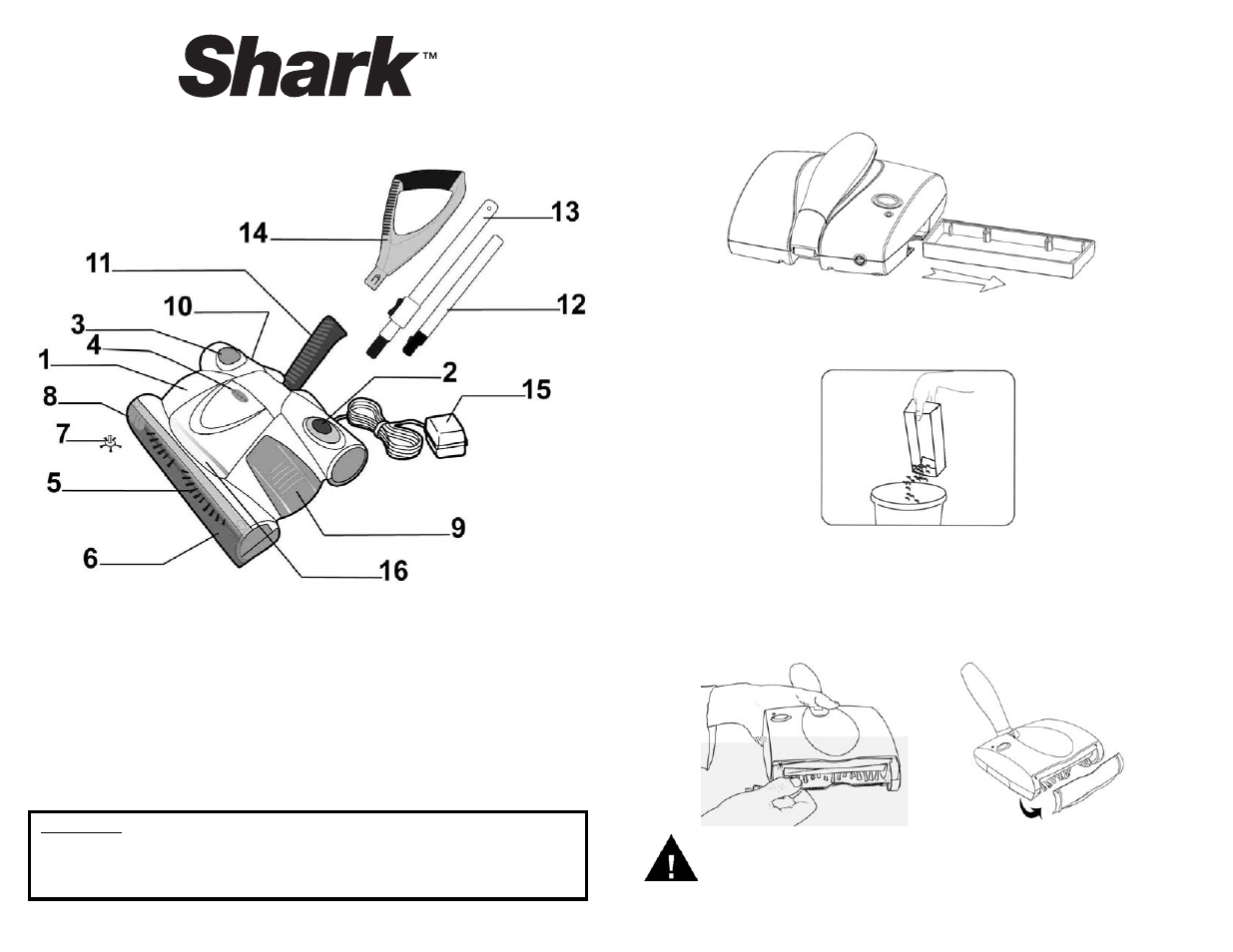 Cleaning the dust tray, Caution | Shark V1730 User Manual | Page 22 / 28