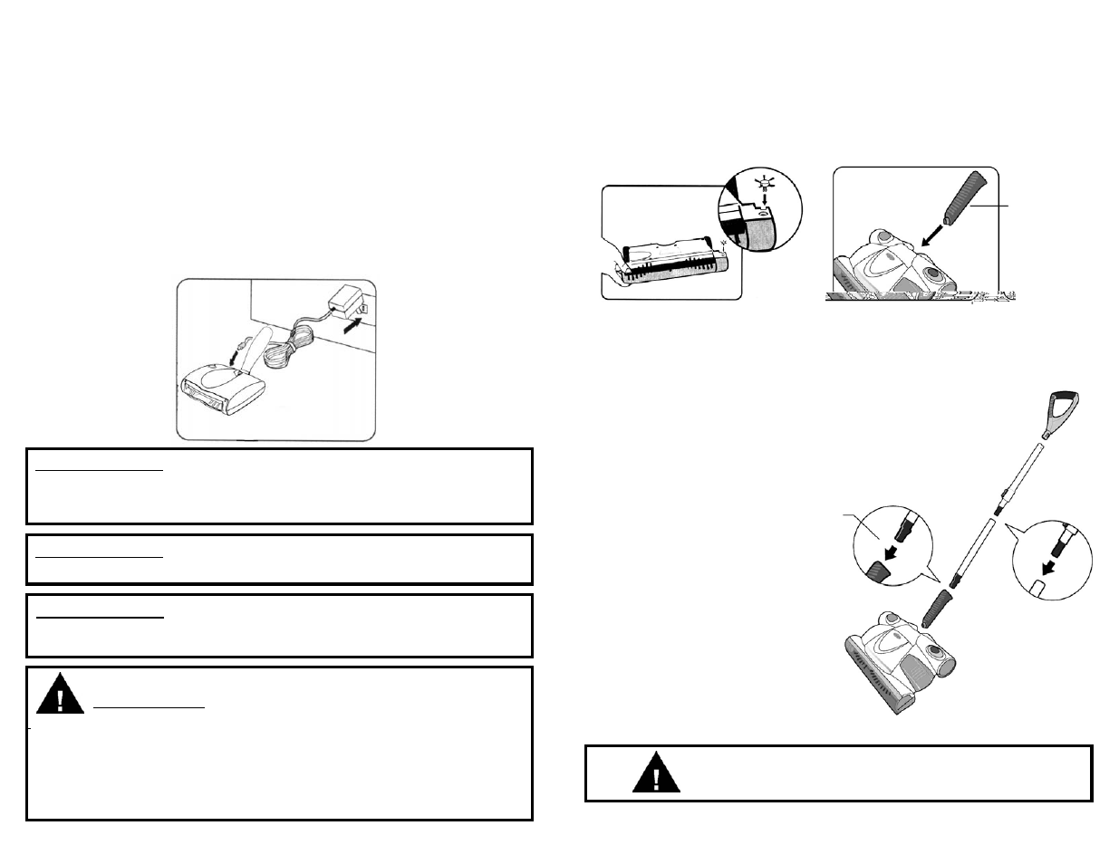 Assembling your cordless sweeper, Remarque, Important | Attention, Chargement de la balayeuse | Shark V1730 User Manual | Page 5 / 28