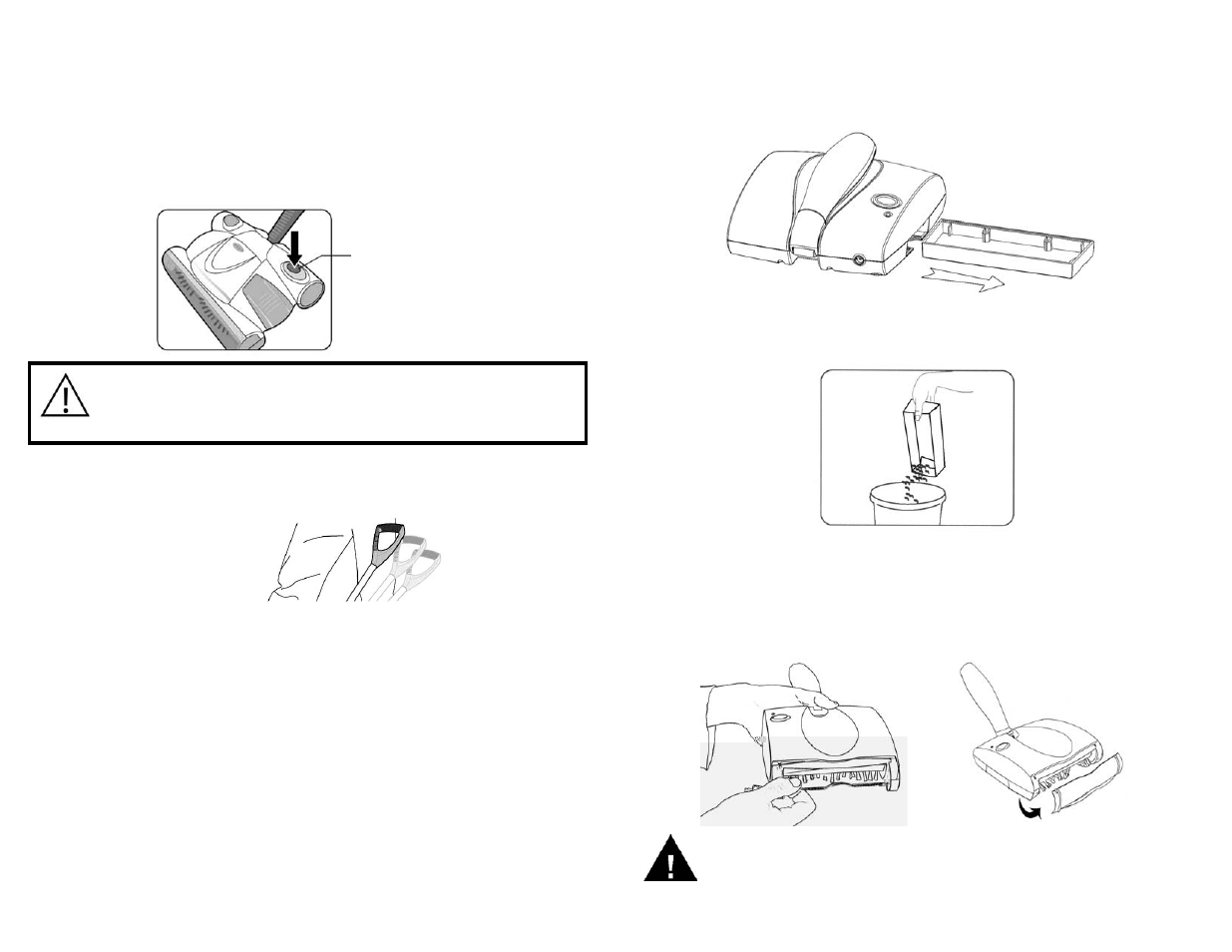 How to operate your cordless sweeper, Nettoyage du plateau à poussière, Avertissement | Shark V1730 User Manual | Page 6 / 28