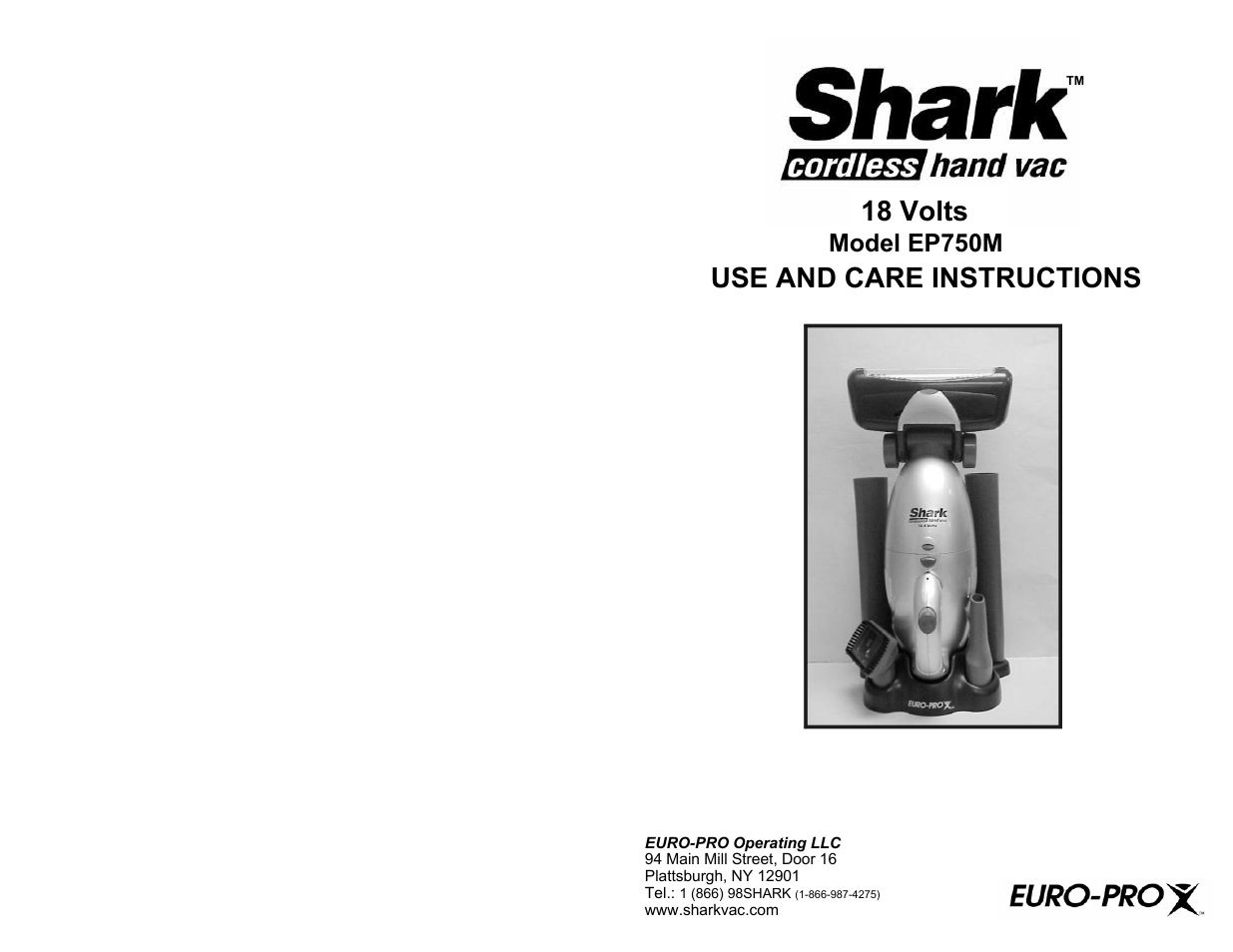 Shark EP750M User Manual | 6 pages