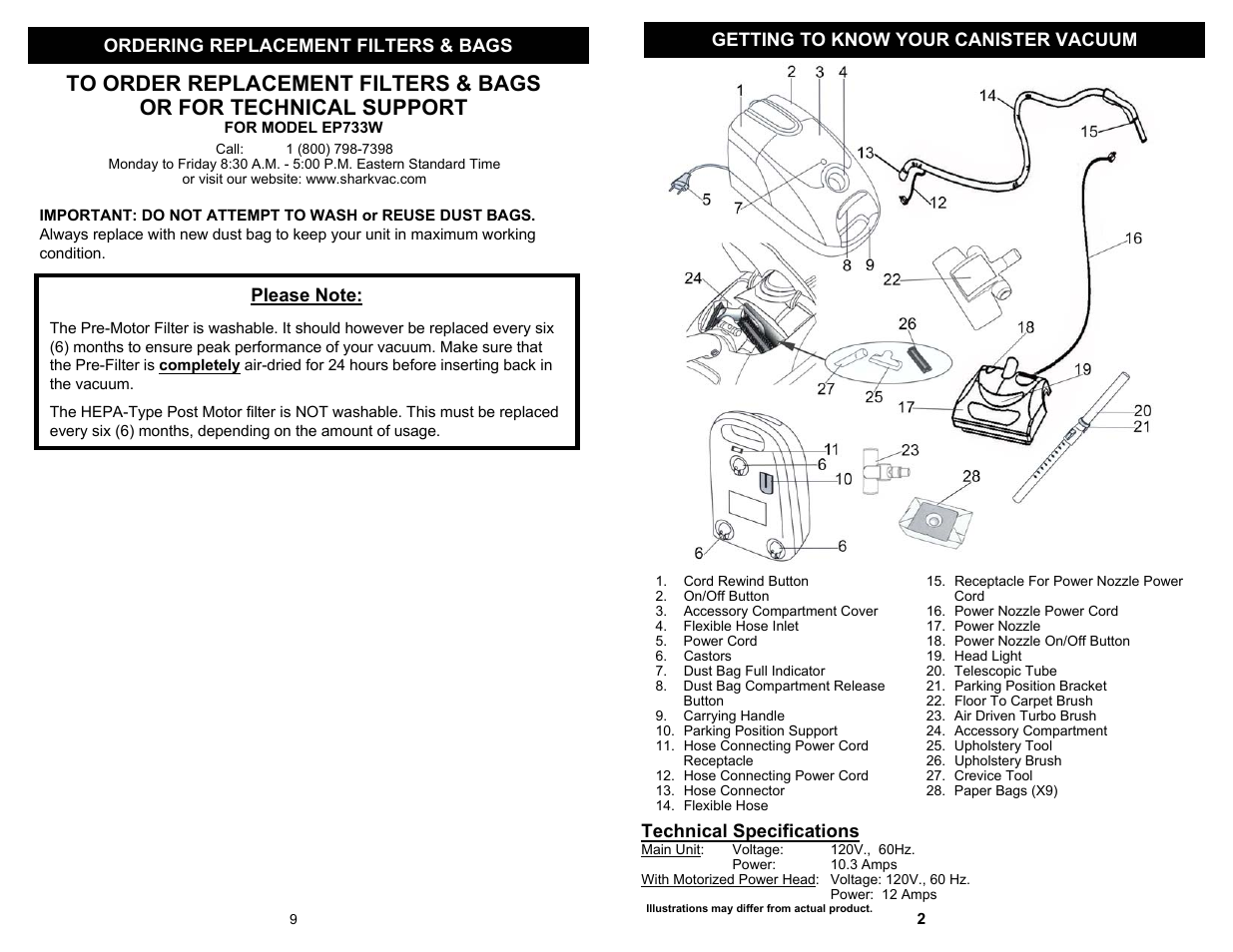 Shark EP733W User Manual | Page 3 / 6