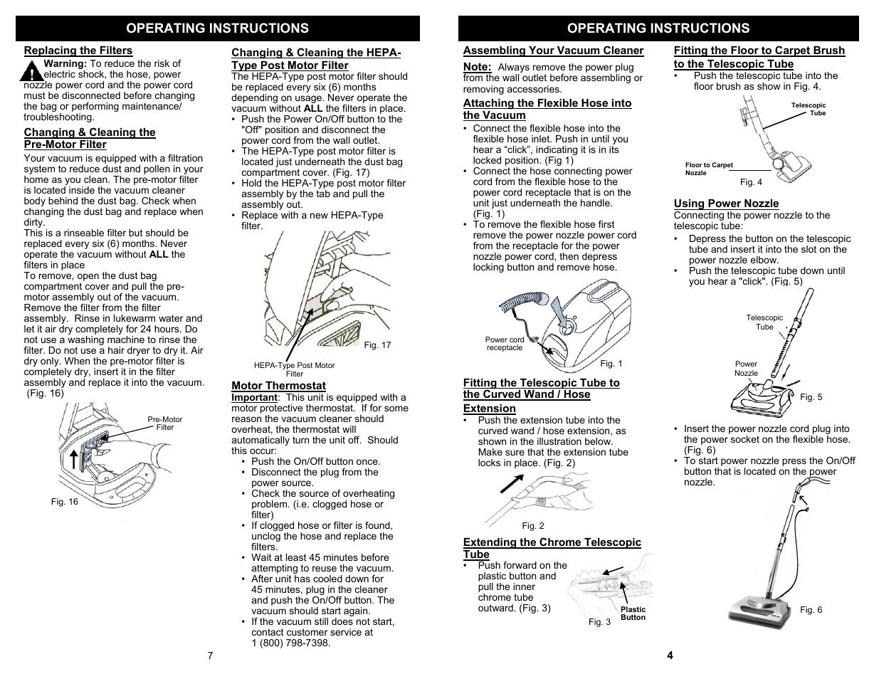 Operating instructions | Shark EP733W User Manual | Page 5 / 6