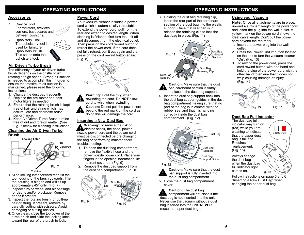 Operating instructions | Shark EP733W User Manual | Page 6 / 6