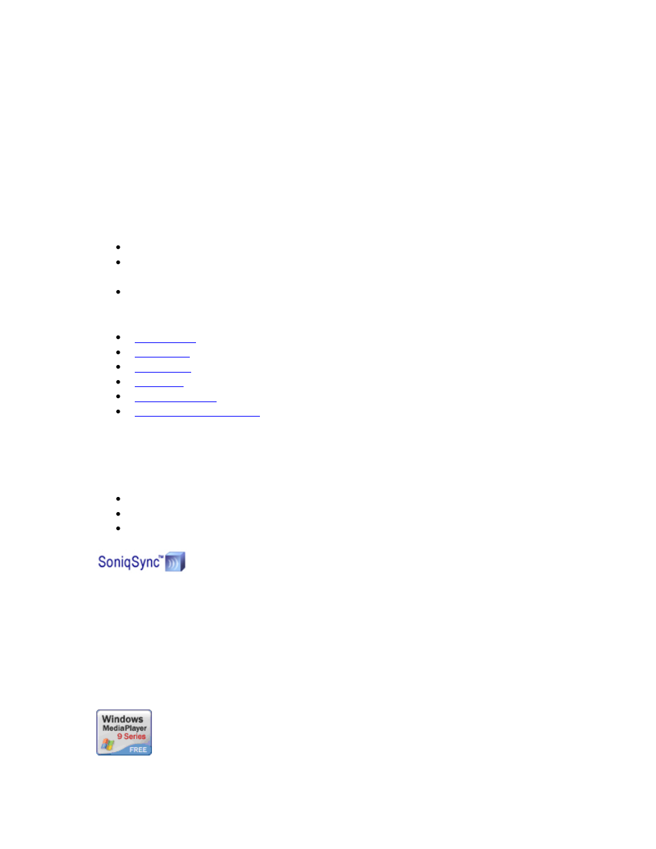 Sd/mmc flash storage feature, Related topics, Application software | Soniqsync, Windows media® player | SoniqCast AireoTM User Manual | Page 34 / 82